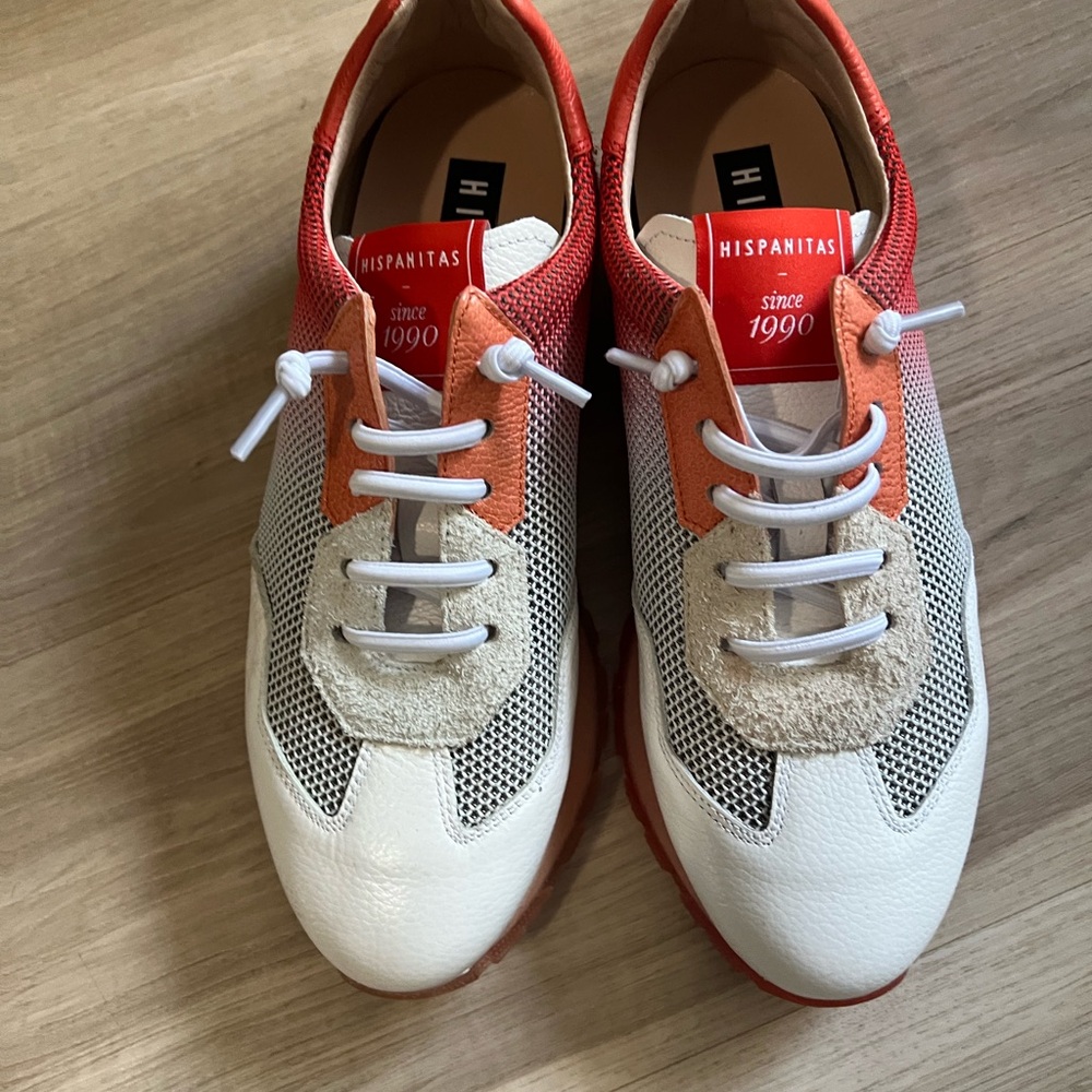 Hispanitas Kansas Coral Leather and Mesh Sneakers Size 8 Worn once